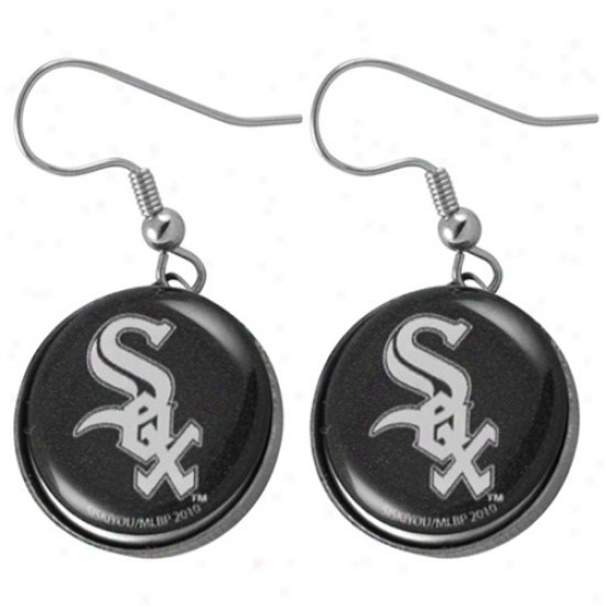 Chicago White Sox Team Logo Charm Drop Earrings