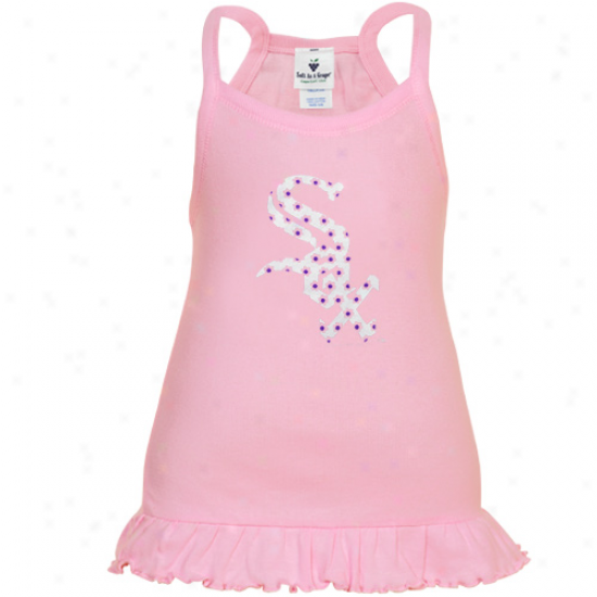 Chicago White Sox Toddler Girls Pink Ruffle Logo Tunid Tank Top