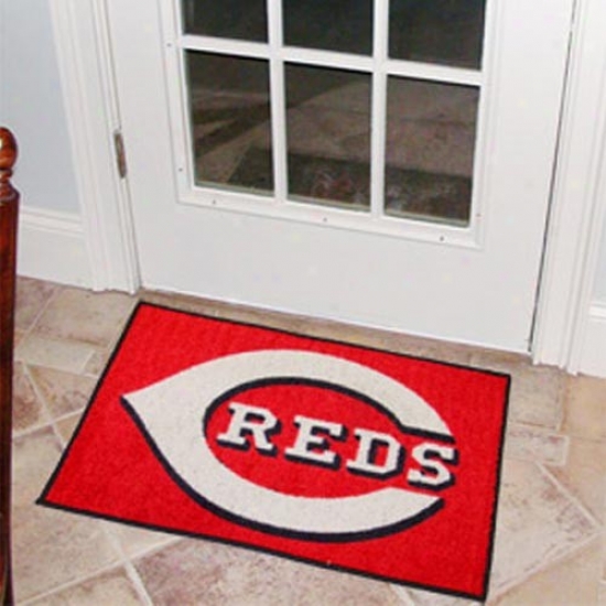 "cincinnati Reds 19"" X 29"" Red Logo Starter Mat"