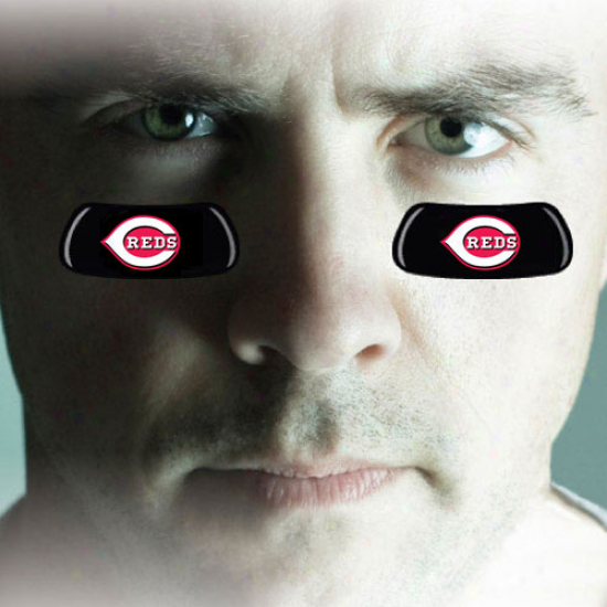 Cincinnati Reds 2-pair Team Logo Eye Black Strips