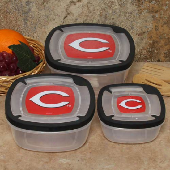 Cincinnati Reds 3-pack Square Food Containers