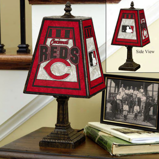 Cincinnati Reds Art-glass Food Lamp -