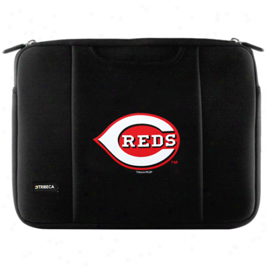 Cincinnati Reds Black 15'' Laptop Breathe Sleeve