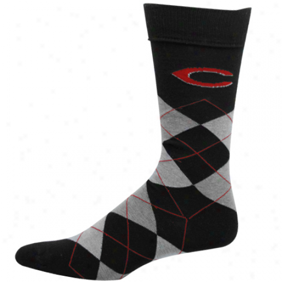 Cincinnati Refs Black Argyle Dress Socks