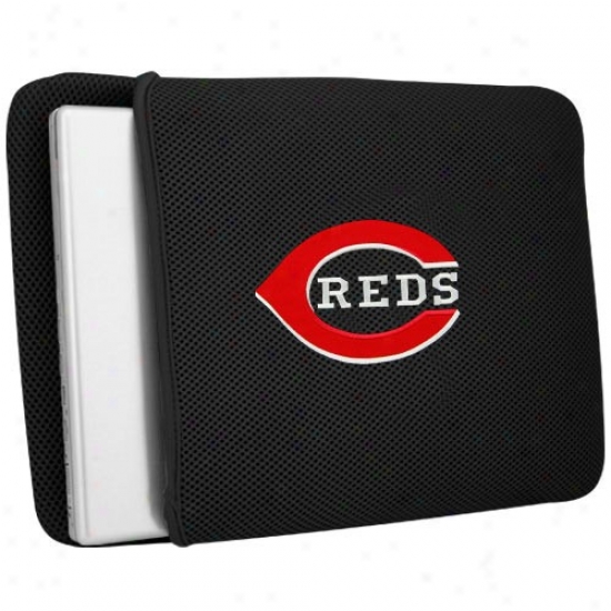 Cincinnati Reds Black Mesh Laptop Sleeve