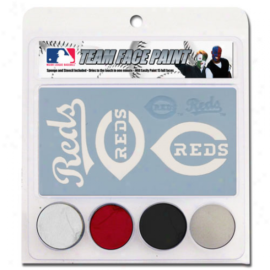 Cincinnati Reds Face Pigment With Stencils