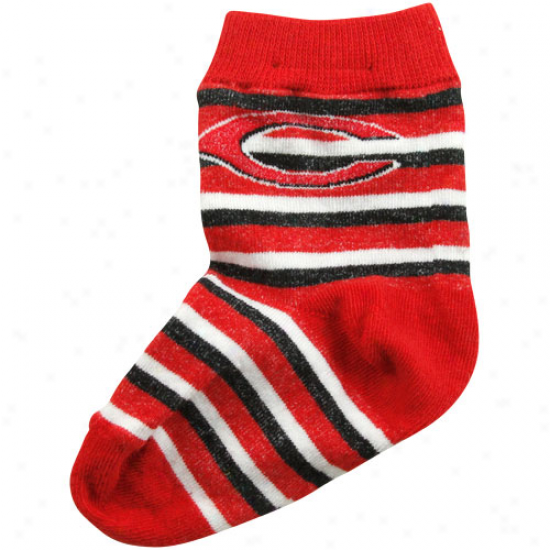 Cincinnati Reds Infant Sport Stripe Socks - Red/black