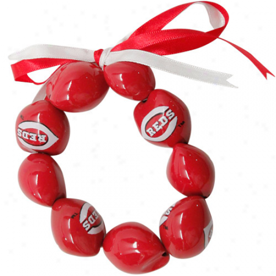 Cincinnati Reds Ladies Red Kukui Beaded Bracelet