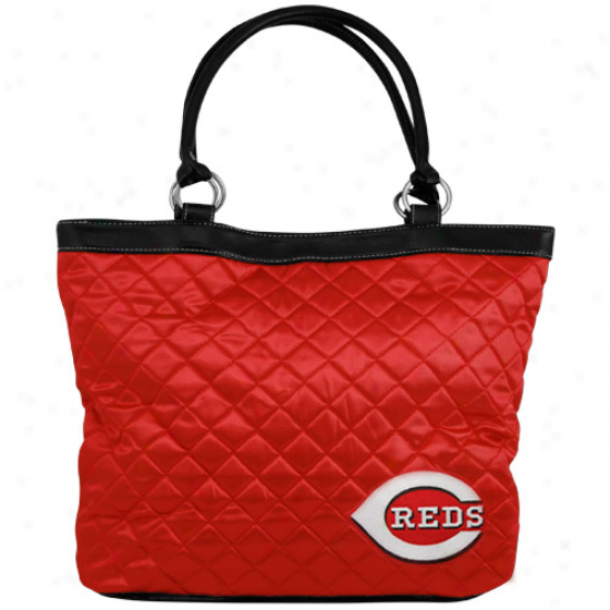 Cincinnati Reds Ladies Red Quilted Tote Bag