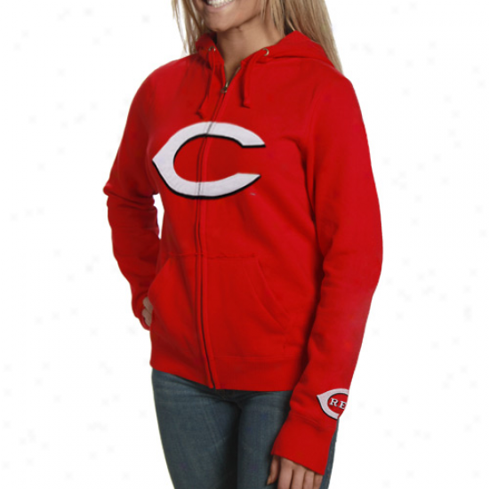 Cincinnati Reds Ladies Red Team Soul Full Zip Hoody Sweatshirt