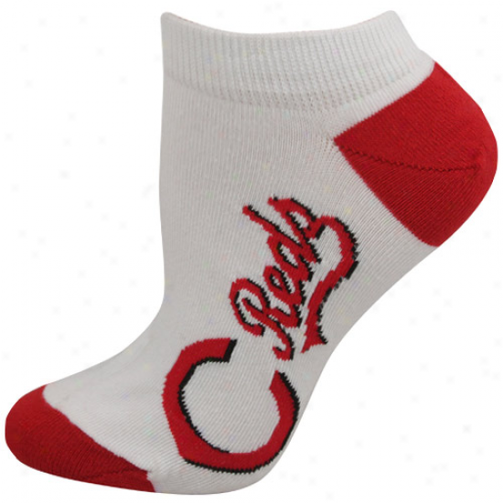 Cincinnati Reds Ladies Pale Team Logo Ankle Scoks