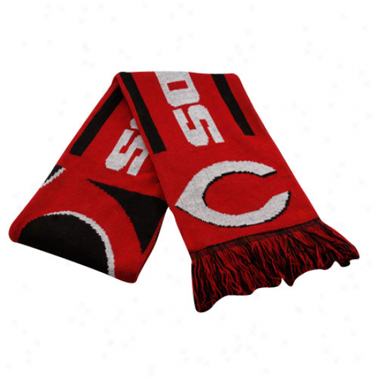 Cincinnati Reds Red Team Fringed Knnit Scarf