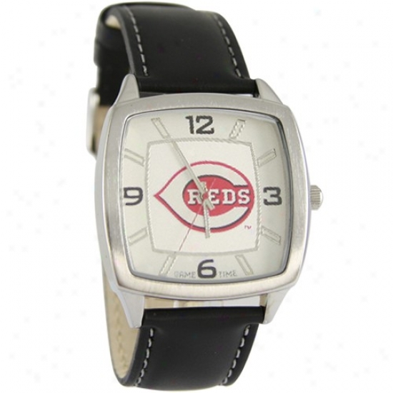 Cincinnati Reds Retro Watch W/ Leather Band