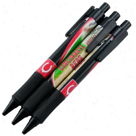 Cincihnati Reds Sof Grip 3-pack Pen Set