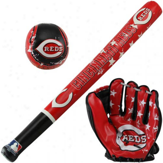 Cincinnati Reds Soft Ball, Stick & Glove Se5