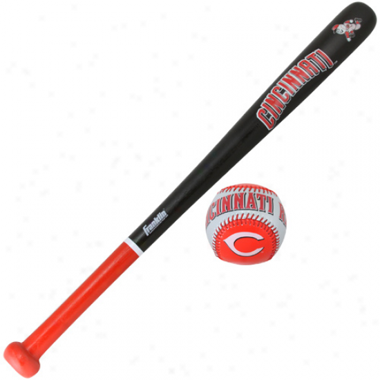 Cincinnati Reds Wood Bat & Soft Strike Baseball Set
