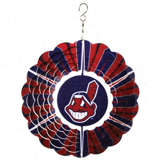 Cleveland Indians 10'' Team Logo Desigber Wind Spinner