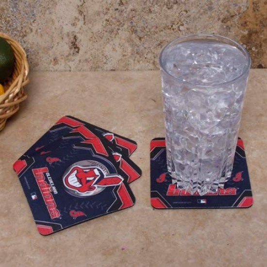 Cleveland Indians 4-pack Sublimated Logo Neoprene Coaster Set