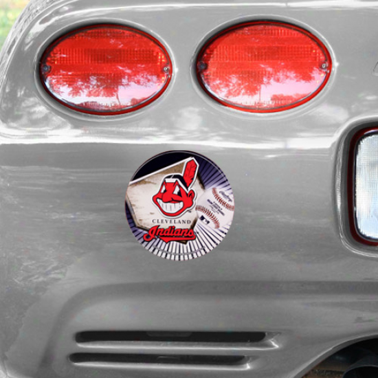 Cleveland Indians 4.5'' Round Vinyl Home Plate Decal