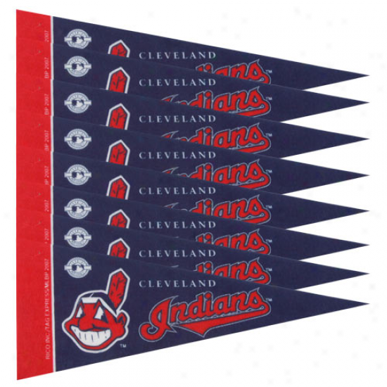 Cleveland Indians 8-pack 4'' X 9'' Navy Blue Mini Pennant Set