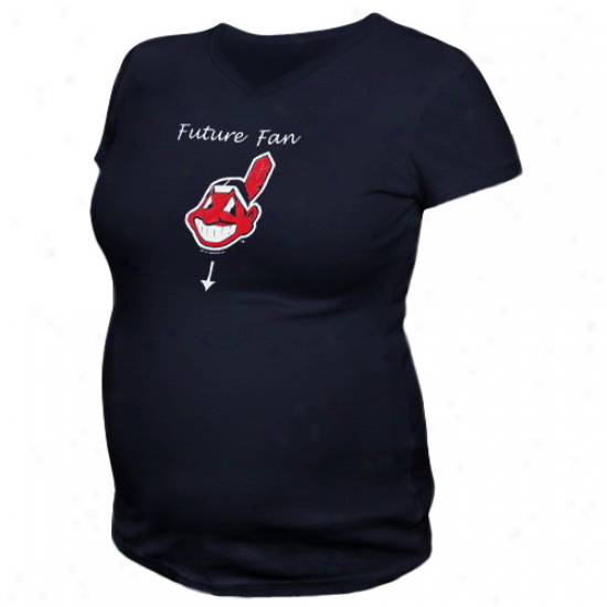 Cleveland Indians Ladies Future Fan Maternity V-neck T-shirt - Navy