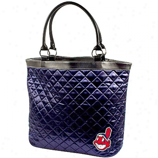 Cleveland Indians Ladies Navy Blue Quilted Tote Bab
