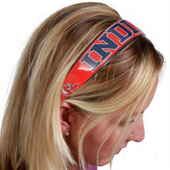 Clevleand Indians Ladies Red Large Domed Headband