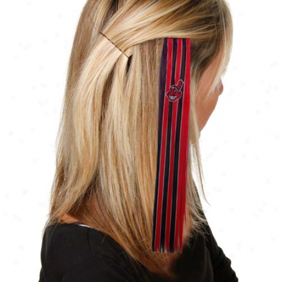 Cleveland Indians Ladies Red-navy Blue Sports Extension Hair Clips