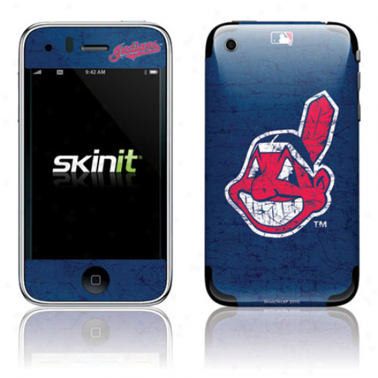 Clevealnd Indians Ships Blue Iphone 3g/3gs Distrdsxed Skin