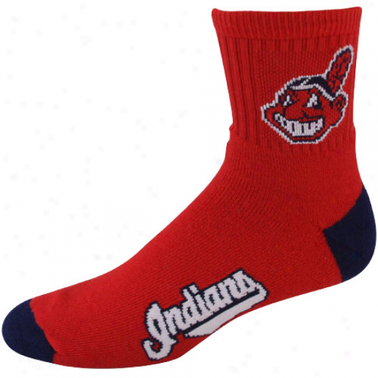 Cleveland Indians Red Team Color Block Socks