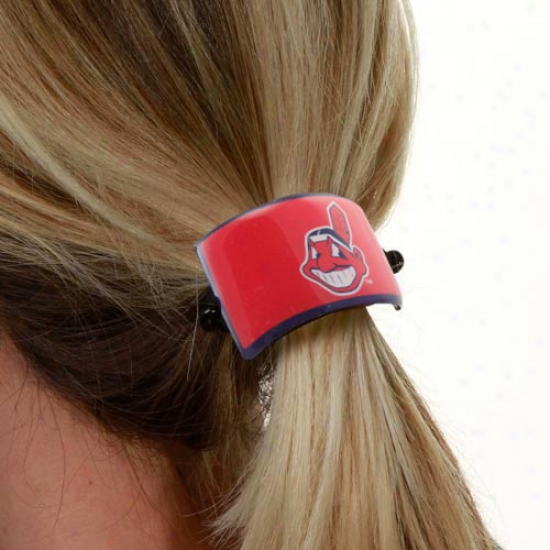 Cleveland Indians Team Logo Cuff Ponytail Holder
