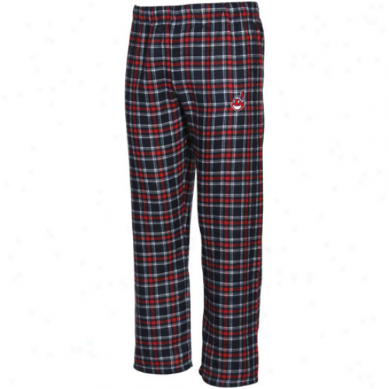 Cleveland Indians Youth Navy Blue-red Plaid Legend Flannel Pants
