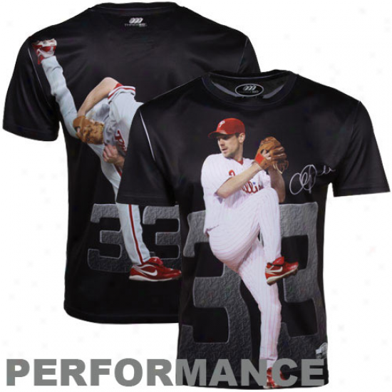 Cliff Lee Philadelphia Phillids Total Three60 Performance Premium T-shirt - Black