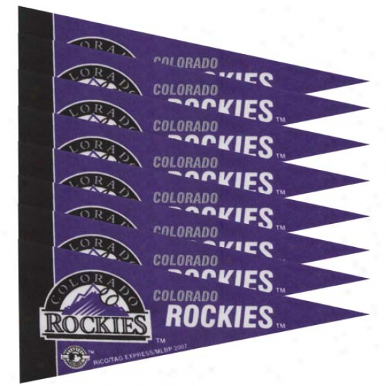 Colorado Rockies 8-pack 4'' X 9'' Purple Mini Pennant Set