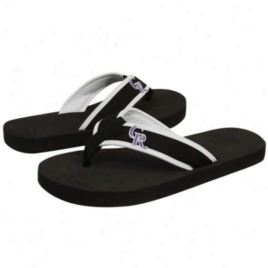 Colorado Rockies Black Baxic Unisex Flip Flops