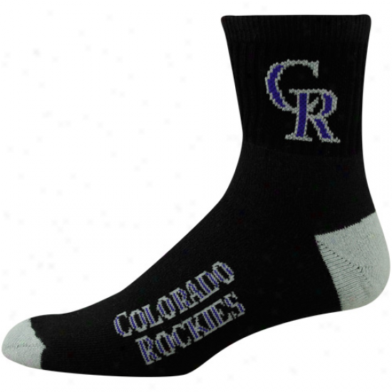 Colorado Rockies Black Team Color Block Socks