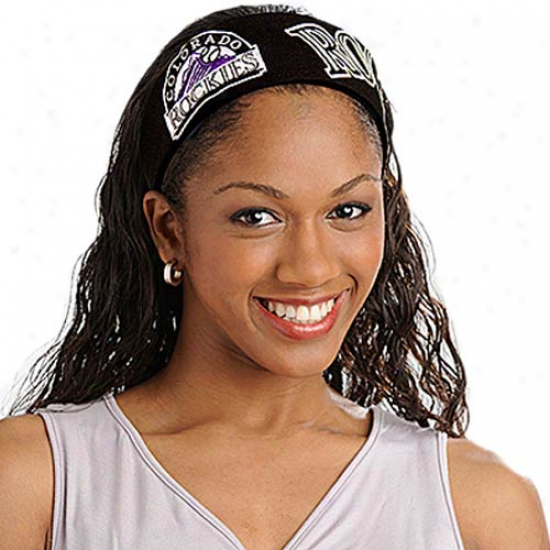 Colorado Rockies Ladies Black Faband Jerseh Headband