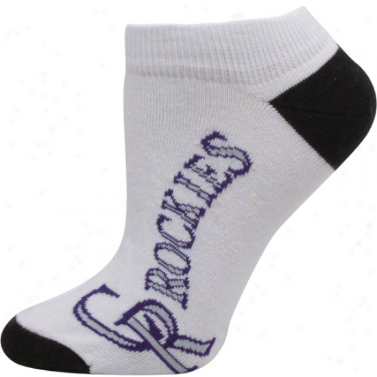 Colorado Rockies Ladies White Arched Team Name Ankle Socks