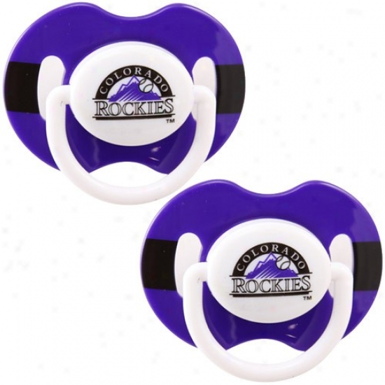 Colorado Rockies Purple-black Striped 2-pack Team Logo Pacifiers