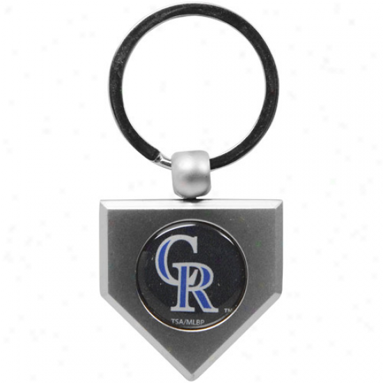 Colorado Rockies Silver Pewter Home Pkate Keychain