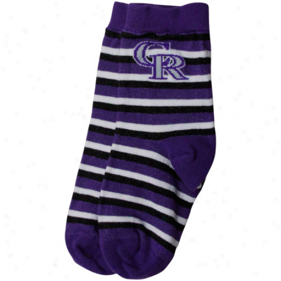 Colorado Rockies Toddler Sport Stripe Socks - Purple/black