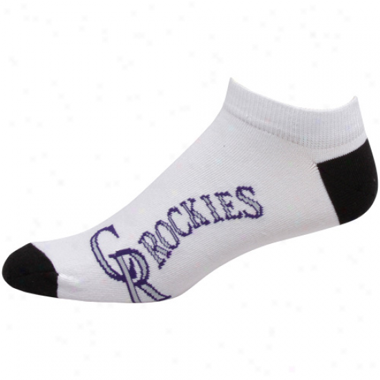 Colorado Rockies White Team Logo Ankle Socks
