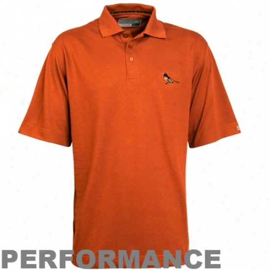 Cuyter & Buck Baltimor eOrioles Orange Champions Drytec Performance Polo