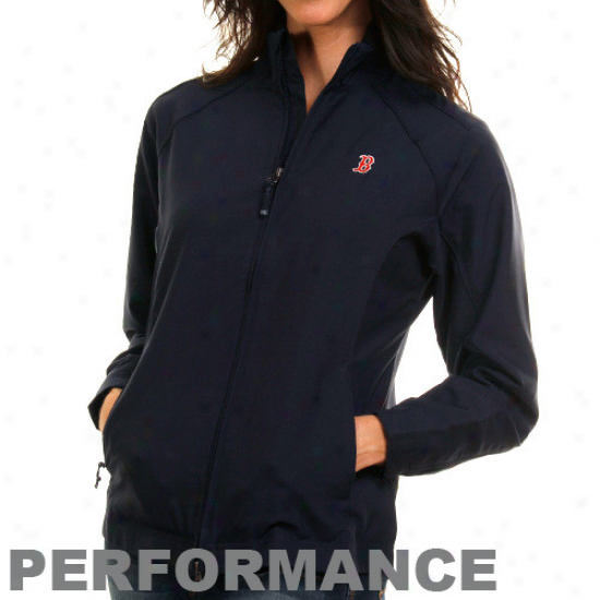 Cutter & Buck Boston Red Sox Ladies Navy Blue Astute Performance Full Zip Jacket