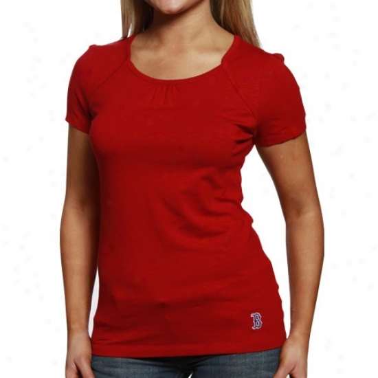 Cutter & Buck Boston Red Sox Ladies Red End Zone Premium T-shirt