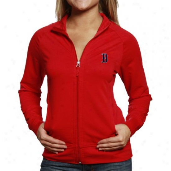 Cutter & Buck Boston Rwd Sox Ladies Red Impulse Zip-up Sweatsbirt