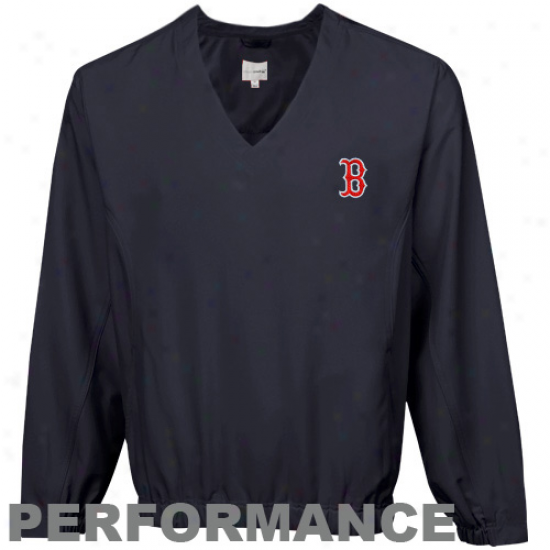 Cutter & Buck Boston Red Sox Navy Dismal Astute Performance Pullover Windshirt