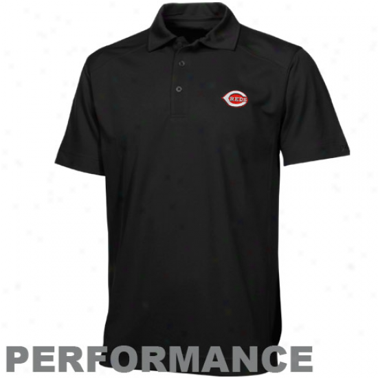 Cutter & Buck Cincinnati Reds Black Genre Performance Polo