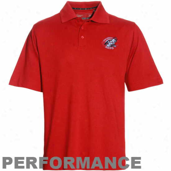 Cutter & Buck Cincinnati Reds Red Championship Performmance Polo