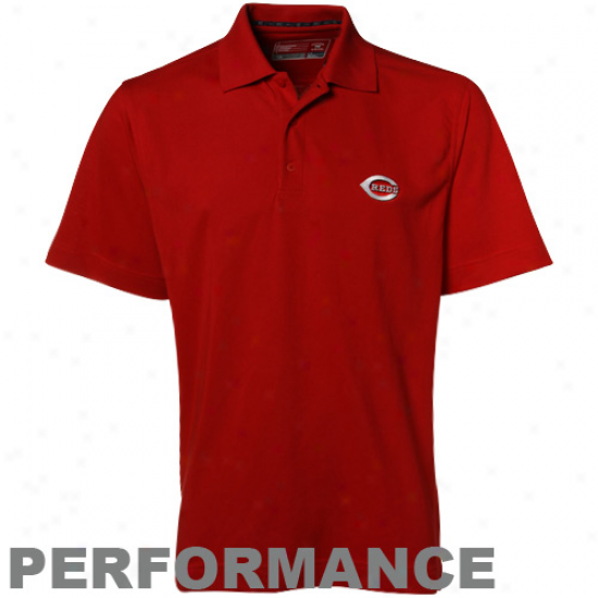 Cutter & Buck Cincinnati Reds Red Drytec Championship Acting Polo